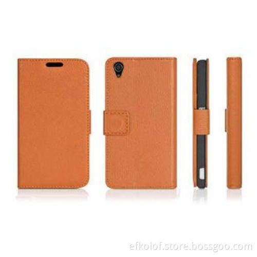 Xperia Z2 Lithchi PU Case With Stand , Sony Cell Phone Case